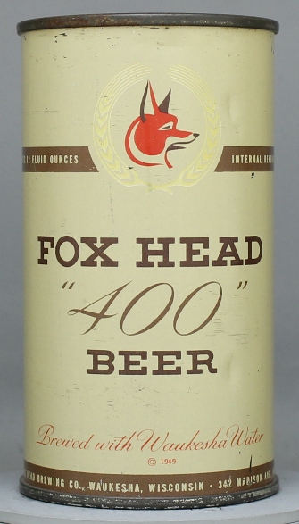 Fox Head 400 Beer Flat Top Can