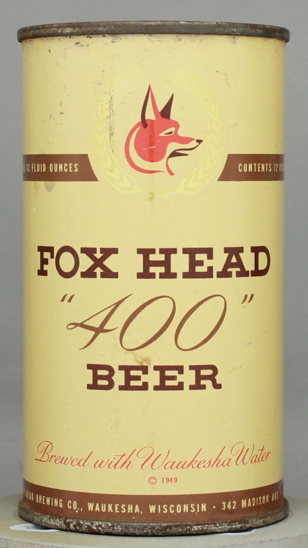 Fox Head 400 Beer Flat Top Can