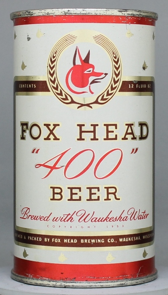 Fox Head 400 Beer Flat Top Can