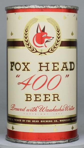 Fox Head 400 Beer Flat Top Can