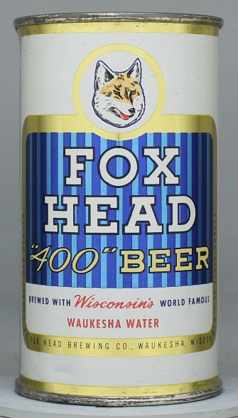 Fox Head 400 Beer Flat Top Can