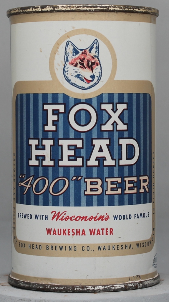 Fox Head "400" Beer Flat Top Can