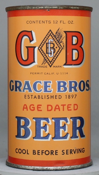 Grace Bros. Age Dated Beer Flat Top Can