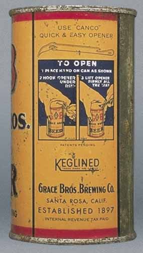 Grace Bros. Age Dated Beer Flat Top Can