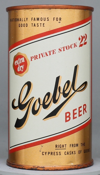 Goebel Extra Dry Premium Private Stock Beer Flat Top Can