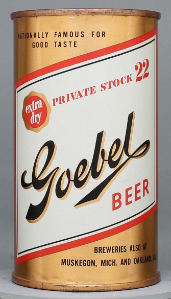 Goebel Extra Dry Premium Private Stock Beer Flat Top Can