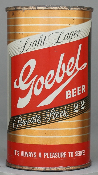 Goebel Light Lager Private Stock Beer Flat Top Can