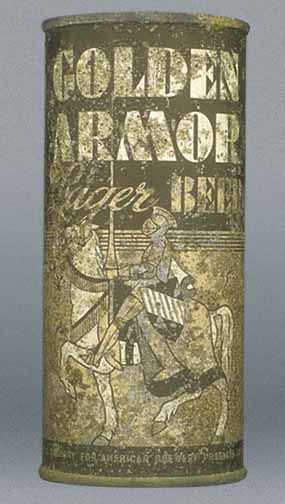 Golden Armor Lager Beer Flat Top Can