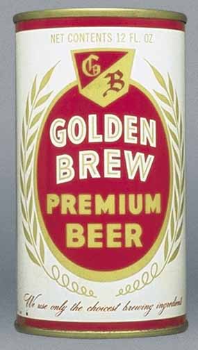 Golden Brew Premium Beer Flat Top Can