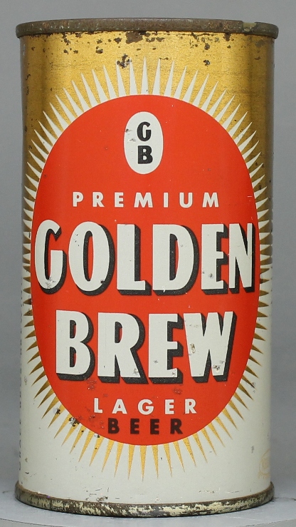 Golden Brew Premium Lager Beer Flat Top Can