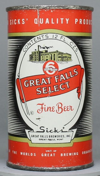 Great Falls Select Beer Flat Top Can