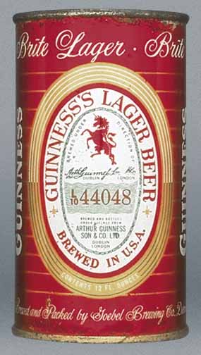 Guinness's Lager Beer Flat Top Can
