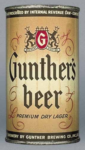 Gunther's Premium Dry Lager Beer Flat Top Can