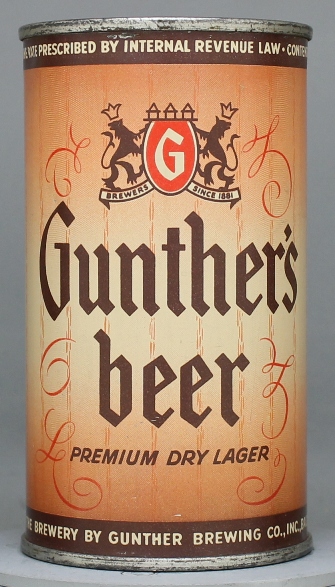Gunther's Premium Dry Lager Beer Flat Top Can