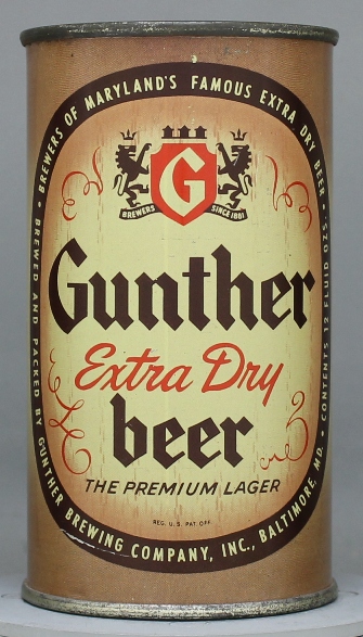 Gunther Extra Dry Beer Flat Top Can