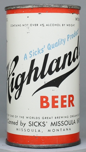 Highlander Beer Flat Top Can