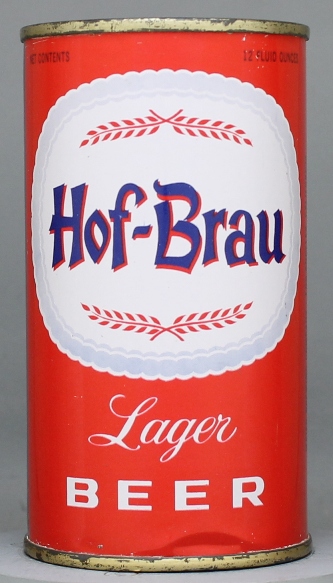 Hof-brau Lager Beer Flat Top Can