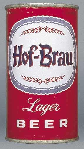 Hof-brau Lager Beer Flat Top Can