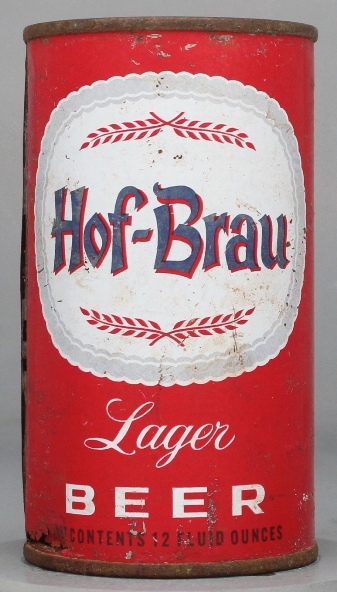 Hof-Brau Lager Beer Flat Top Can