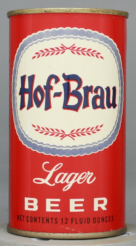 Hof-brau Lager Beer Flat Top Can