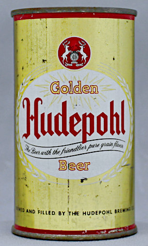 Hudepohl Golden Beer Flat Top Can