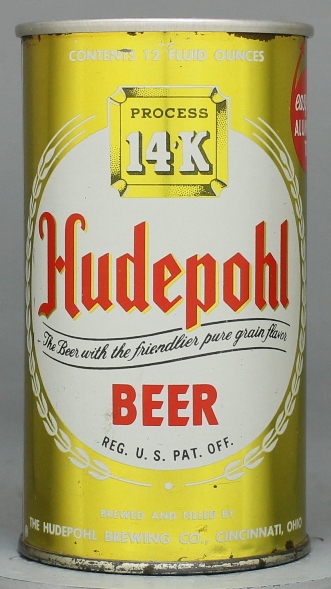 Hudepohl Golden Beer Flat Top Can