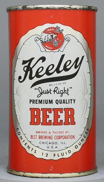 Keeley Premium Quality Beer Flat Top Can