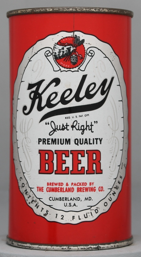 Keeley Premium Quality Beer Flat Top Can