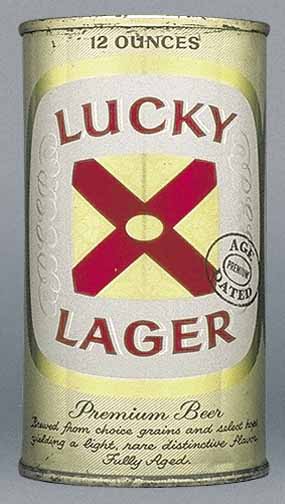 Lucky Lager Aged Dated Beer Flat Top Can
