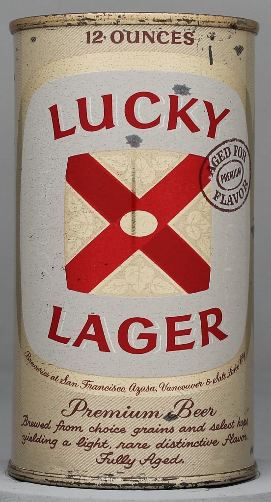 Lucky Lager Premium Beer Flat Top Can