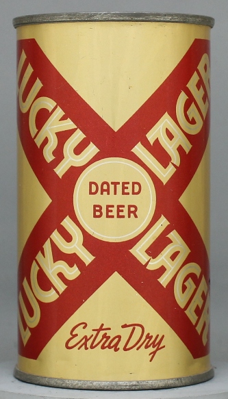 Lucky Lager Dated Extra Dry Beer Flat Top Can