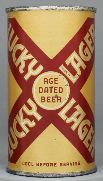 Lucky Lager Beer Flat Top Can
