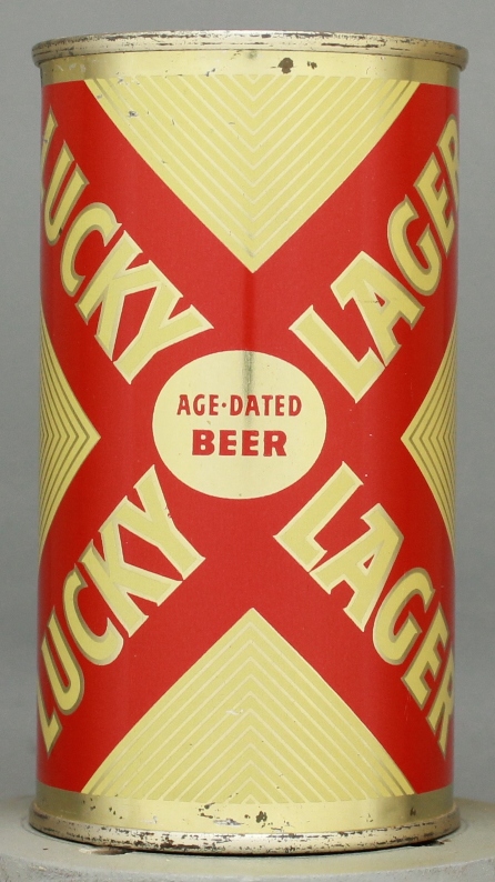 Lucky Lager Beer Flat Top Can