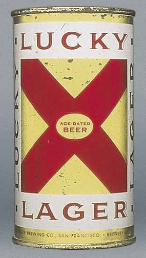 Lucky Lager Beer Flat Top Can