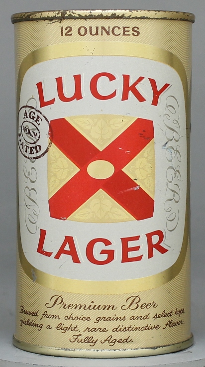 Lucky Lager Premium Beer Flat Top Can
