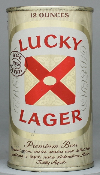 Lucky Lager Premium Beer Flat Top Can