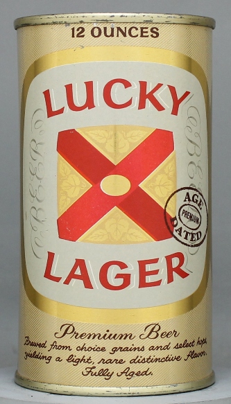 Lucky Lager Beer Flat Top Can