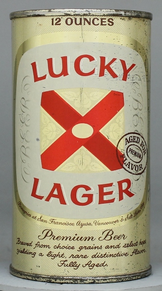 Lucky Lager Premium Beer Flat Top Can