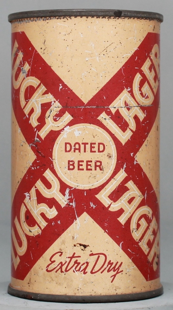 Lucky Lager Extra Dry Dated Beer Flat Top Can