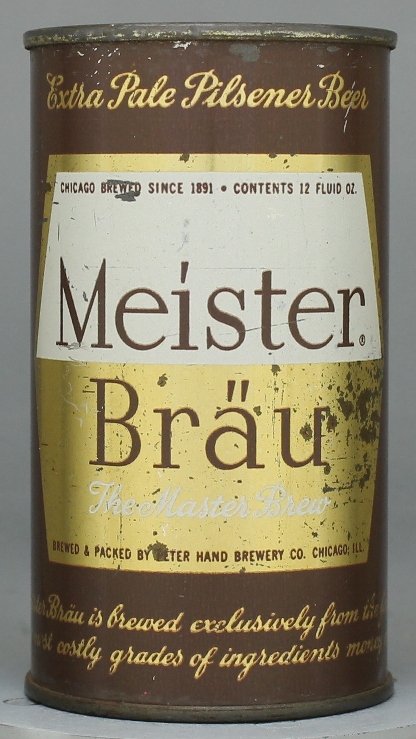 Meister Brau Extra Pale Pilsener Beer Flat Top Can