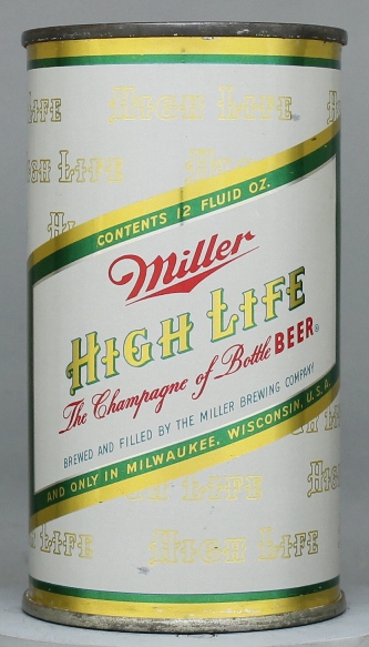 Miller High Life Beer Flat Top Can