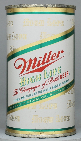 Miller High Life Beer Flat Top Can