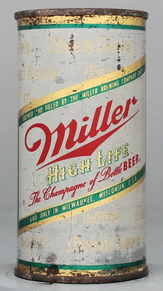 Miller High Life Beer Flat Top Can
