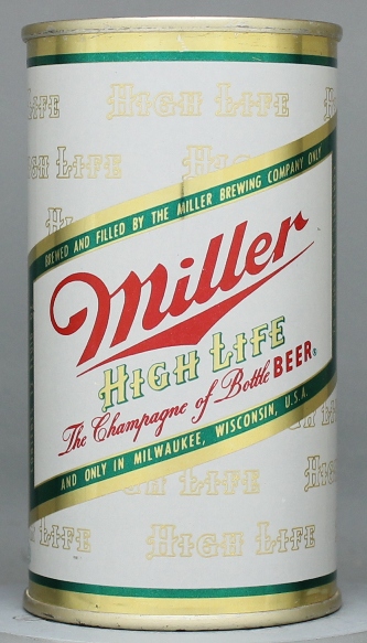 Miller High Life Beer Flat Top Can