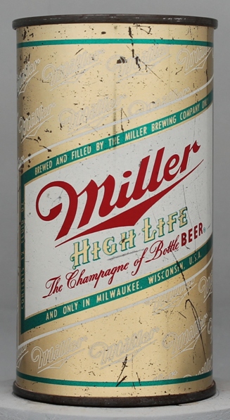 Miller High Life Beer Flat Top Can