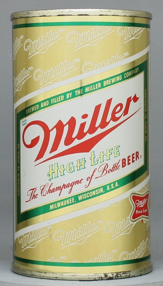 Miller High Life Beer Flat Top Can