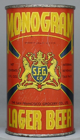 Monogram Lager Beer Flat Top Can