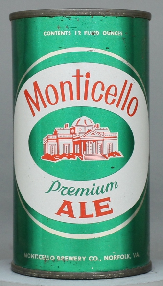 Monticello Premium Ale Flat Top Can