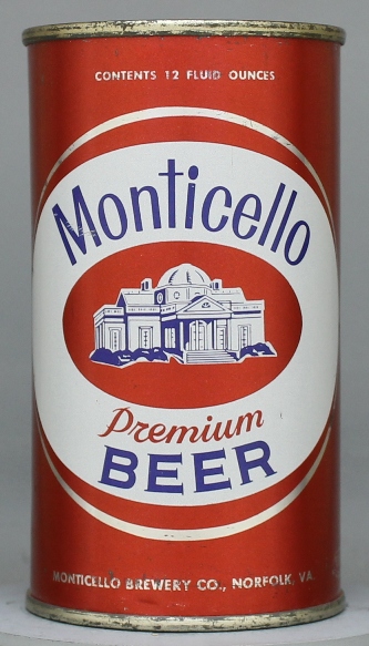 Monticello Premium Beer Flat Top Can