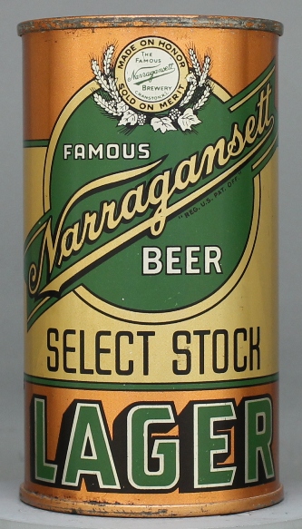 Narragansett Select Stock Lager Beer Flat Top Can